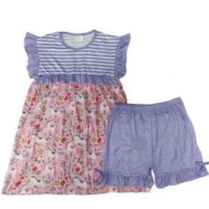 Unicorns Ruffle Sleeve Dress