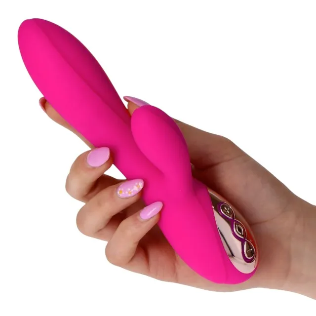 Vibrator rabbit TOYZ4LOVERS Elegance Restless Boy. pentru clitoris și punctul G. cu vibrații multiple. 18.5 cm. roz