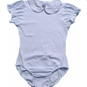 White Cotton Collared Bodysuit
