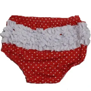 White Red Polka Dot Ruffle Bloomer Shorts